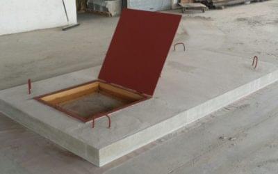 Losa de hormigón armado con registro