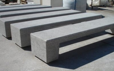 Banco prefabricado de hormigón Amposta en medidas 300x60x45 cm y 200x60x45 cm