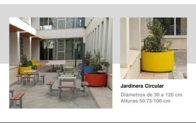 Jardinera circular de hormigón